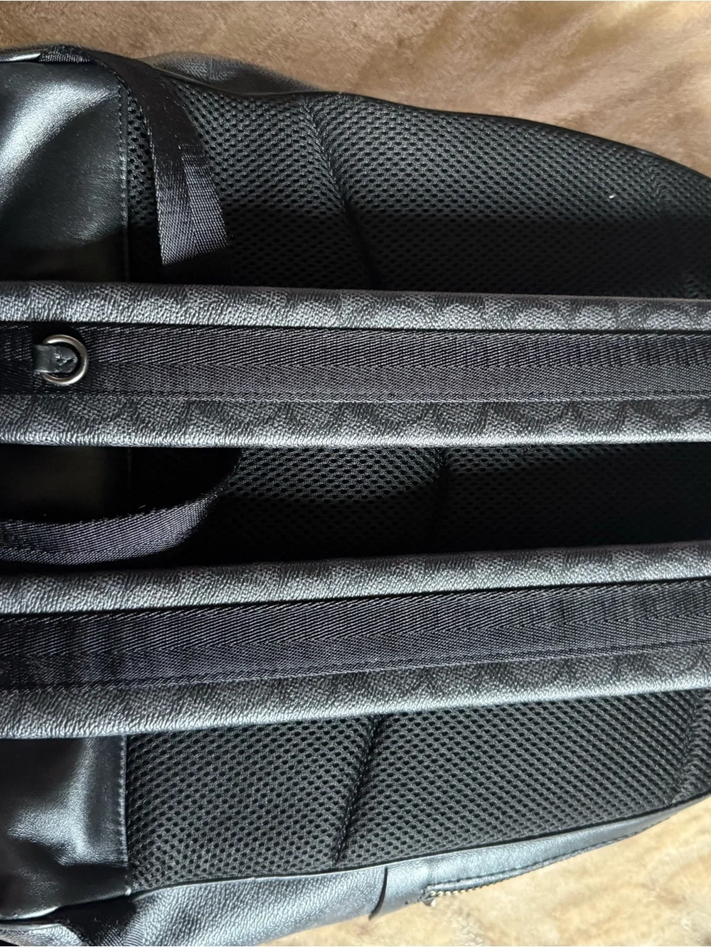 Men's Black Textured Duffel Bag with Shoulder Strap